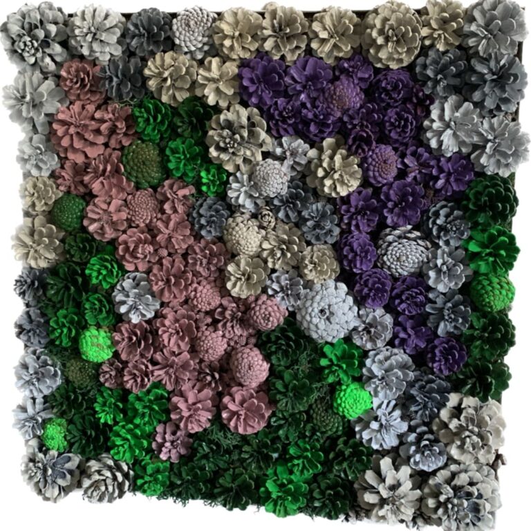 Colorful Pinecone Wall Art