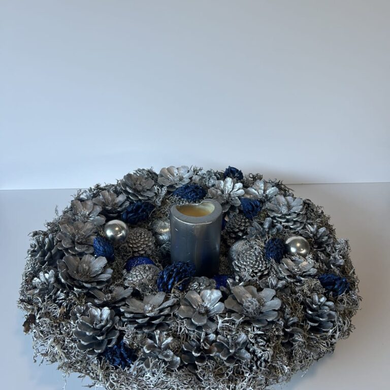 Silver Pinecone Wreath